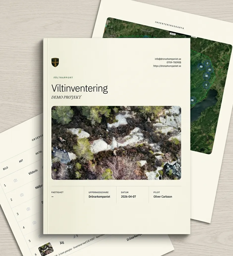 Rapport från Viltanalys med observationskarta